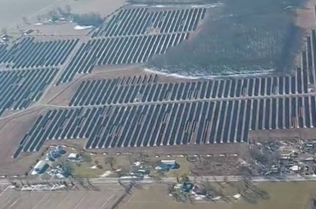 Large solar farm arial photo