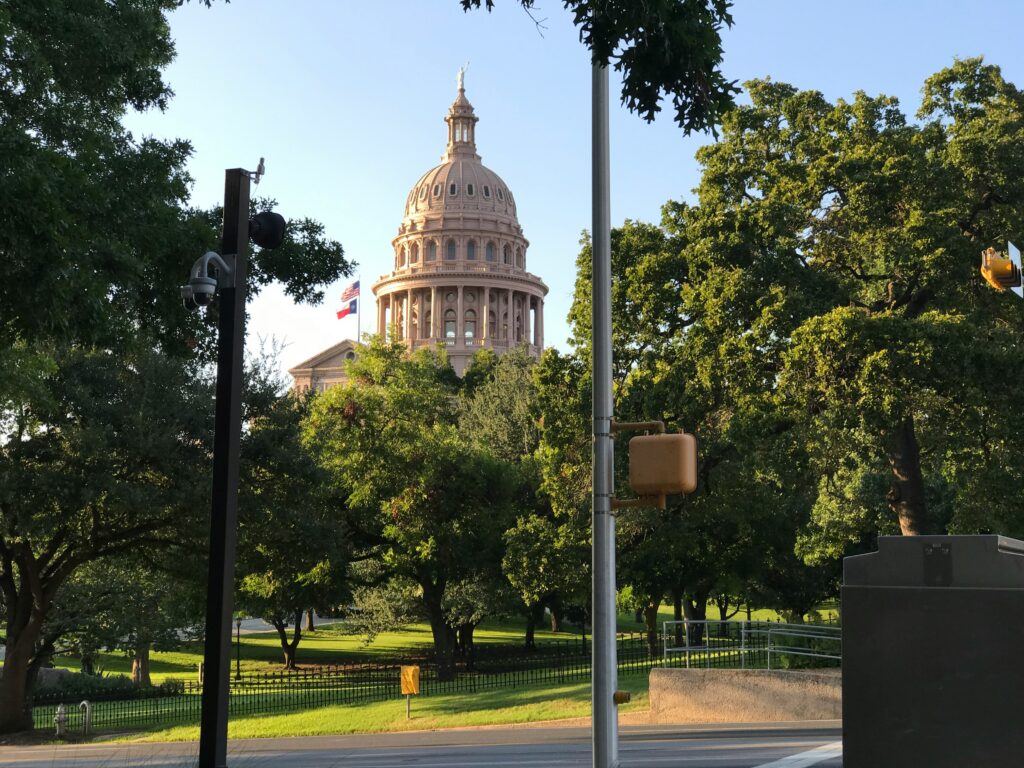 The Texas State Capital mid-afternoon.